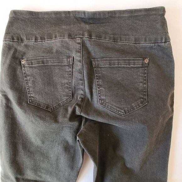 Lisette L Montreal Womens Charcoal Gray Embroidered Crystal Hem Denim Jeans - Picture 11 of 16